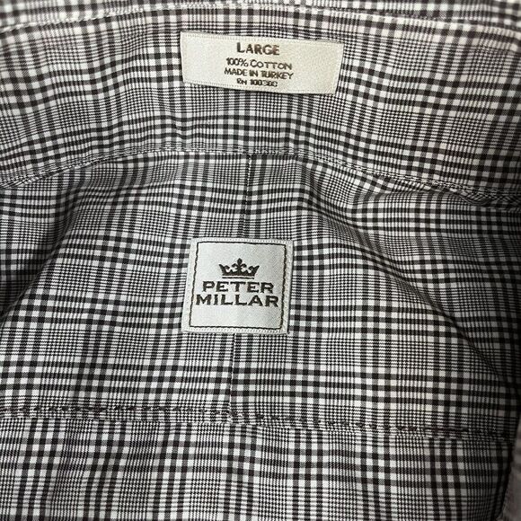 Peter Millar‎ Men's Large Brown Plaid Checkered Long Sleeve Button Up Shirt - Picture 5 of 7
